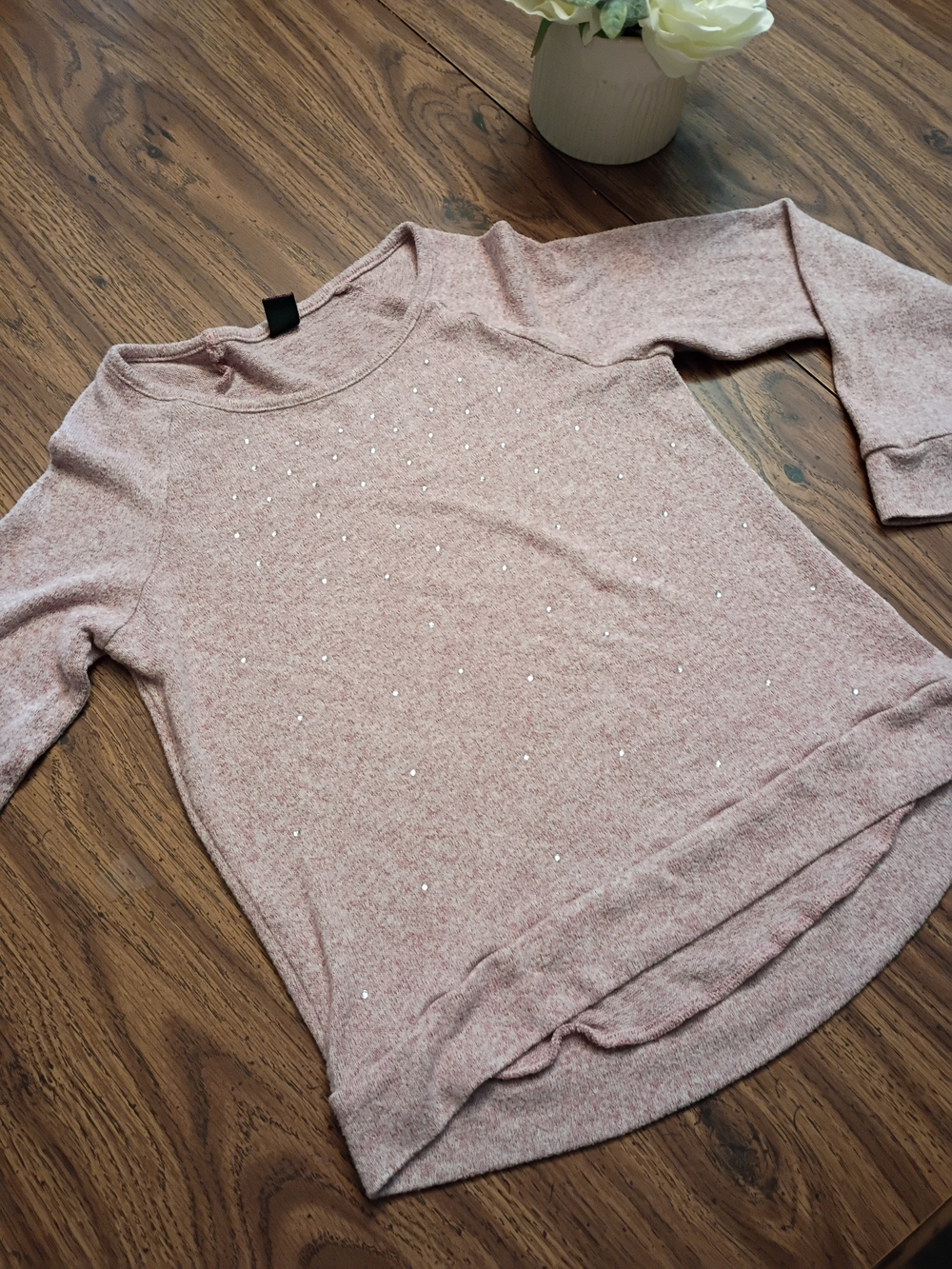 Girls Size Medium 10/12 Star Ride Blush Pink Embellished Pullover Top